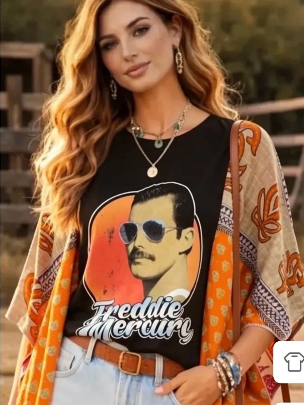 FREDDY MERCURY from Queen upcycled kantha tunic top os M L XL 1x 2x 3x